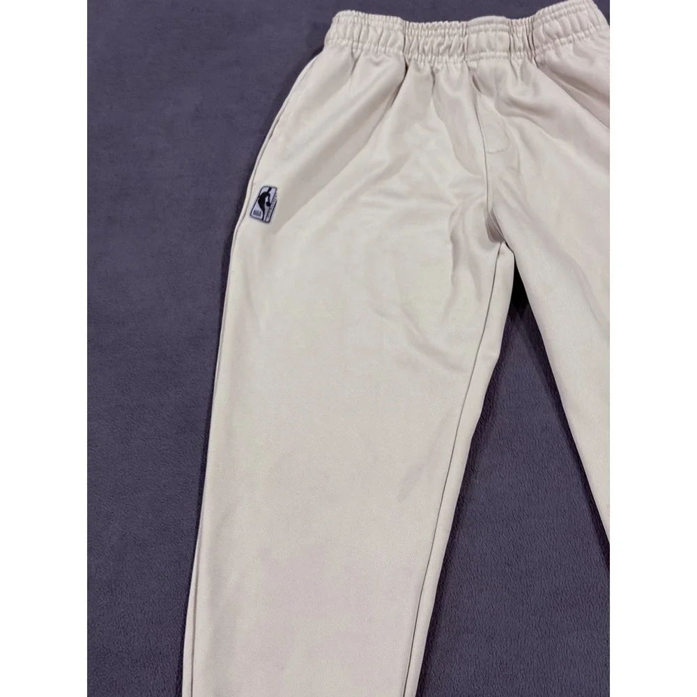 NBA Basketball Joggers Pants Boys 14-16 Beige Mid Rise Tapered Leg Drawstring